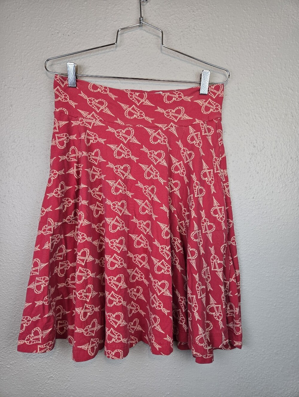 Effies Heart Carnaby Flare Skirt With Cupid Hearts And Arrow Print